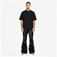 Jean en denim baggy pour homme et femme, coupe bootcut superposée, avec double fermeture éclair et détails métalliques argentés