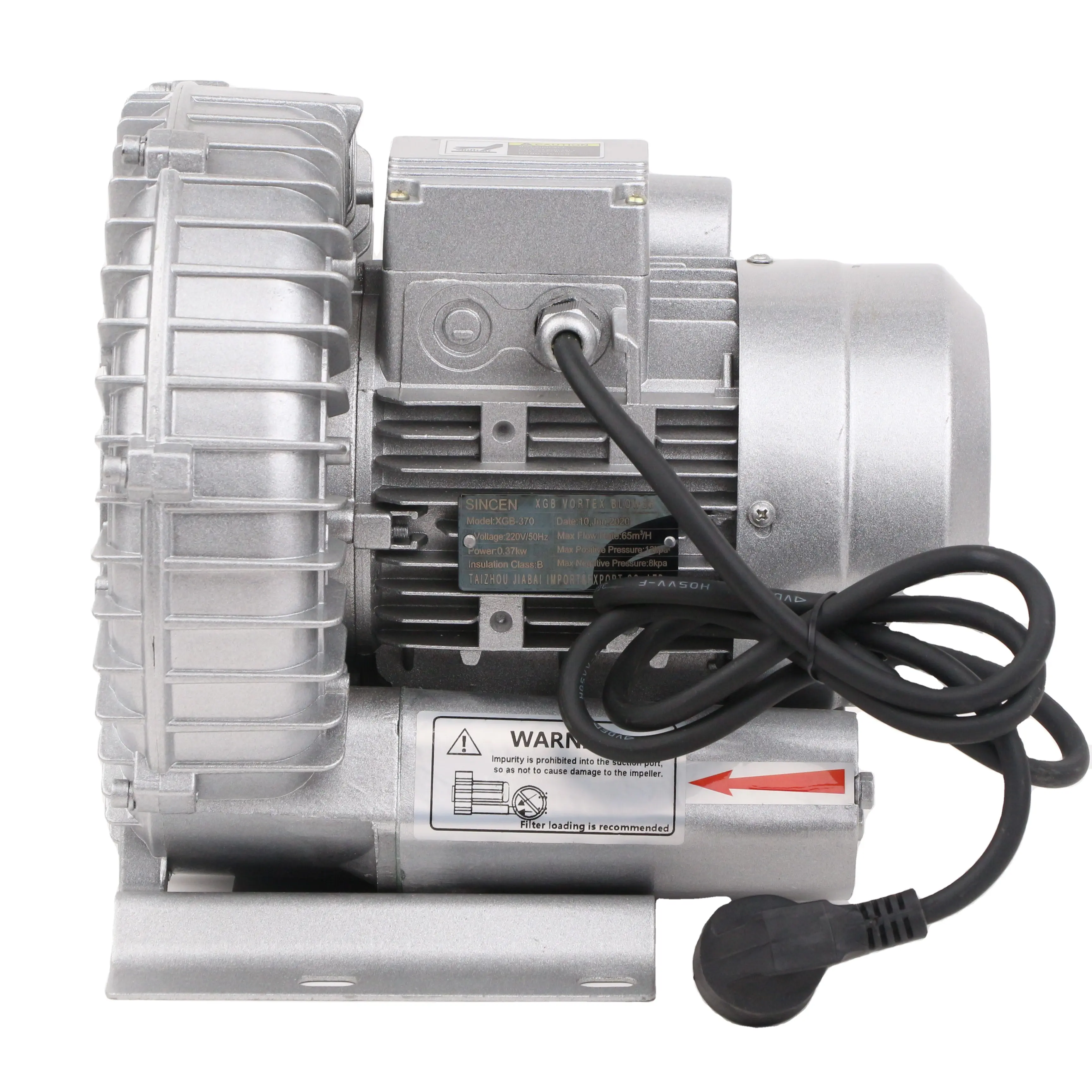 High pressure 1.1KW Large flow air pump Ring blower 220V single phase pump