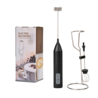 Mélangeur à café portable puissant et écologique en acier inoxydable avec logo personnalisé, fouet à matcha, mousseur à lait automatique rechargeable par USB