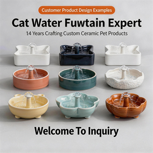 Fontaine à eau pour chat en céramique, personnalisable, écologique, durable, en matériau de qualité alimentaire, avec option de charge - Product Image 5