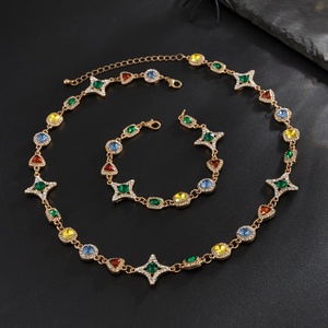 Ciondoli geometrici colorati strass pietre preziose braccialetti <span class=keywords><strong>Set</strong></span> per uomini alla moda mano maschile accessori a catena gioielli - Product Image 3