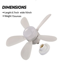 Vente en gros Salon intérieur Ventilateur de plafond à intensité variable Mini ventilateur rotatif à 360 ° Ventilateur de plafond télécommandé