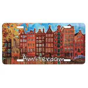 Custom Decoratieve Embossed Amsterdam Auto Nummerplaat