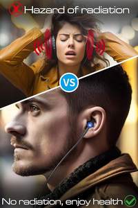 หูฟังเอียร์บัดแบบคล้องคอป้องกันรังสีชุดหูฟังท่อลมปลอดภัยสำหรับโทรศัพท์มือถือหูฟังไร้สายแฮนด์ฟรีสำหรับเล่นกีฬา - Product Image 5