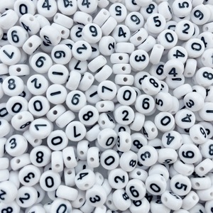 ลูกปัดอะคริลิคคัวอักษรจำนวน4x7มม. วัสดุลูกปัดแบบหลวมอุปกรณ์เครื่องประดับทำด้วยตัวเอง - Product Image 5