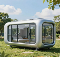 Cabine capsule spatiale moderne en acier sur mesure, fabrication directe d'usine, maison préfabriquée modulaire portable, entièrement aménagée à l'intérieur et à l'extérieur