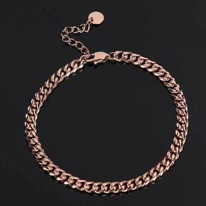 Chaîne de <span class=keywords><strong>cheville</strong></span> vintage à maillons cubains, style bohème, plaquée or 18 carats, en <span class=keywords><strong>acier</strong></span> inoxydable, accessoire de plage pour femmes et filles - Product Image 4
