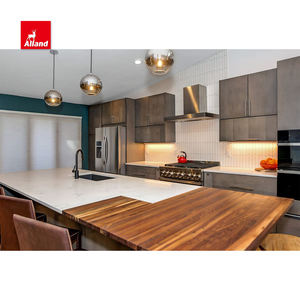 Allandcabinet Érable Flagstone Teinture Finition Gris Shabby Fade Dalle Panneau Quartz Bois Combo Cuisine Armoire Rénovation - Product Image 4