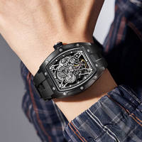2024 42MM nuevo Alien Hollow Back movimiento transparente lujo hombres reloj zafiro cristal automático hombres relojes para hombres