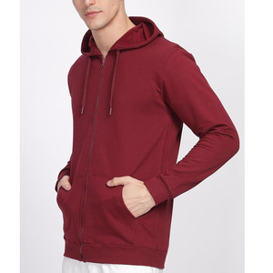 Sweat à capuche en molleton de coton 100% à manches longues à motif solide à la mode personnalisé pour hommes tenue décontractée pour l'automne/hiver - Product Image 4