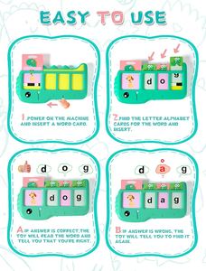 Carte Flash Parlanti per l'Apprendimento dell'Alfabeto, Giochi di Ortografia con 224 Parole Comuni, Giocattoli Educativi Elettronici Sensoriali Montessori - Product Image 2