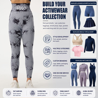 Legging Yoga Tie Dye Logo Kustom, High Stretch untuk Wanita, Legging Olahraga Pilates untuk Pakaian Aktif, Pesanan Grosir untuk Merek