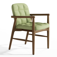 Chaise de salle à manger en cannage Albero 04, design moderne en bois, structure robuste en hêtre, style nordique, revêtement en lin, assise confortable, mobilier