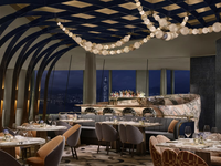 Mobilier de restaurant de luxe 5 étoiles, ensemble de tables de restaurant modernes en bois massif et marbre, banquettes de restaurant pour projets