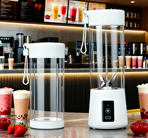 Mixeur portable robuste 2-en-1 sans BPA, silencieux, alimenté par batterie, 400 ml, USB-C, pour voiture et extérieur, pour smoothies et jus, anti-fuite - Product Image 3