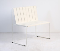 Fauteuil de salon extérieur surdimensionné minimaliste de 37 pouces, banc de patio moderne à cadre en traîneau pour petit espace, appartement, jardin