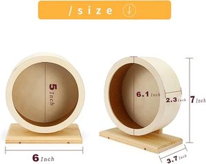 Jouet à mâcher en bois écologique moderne/classique avec roues silencieuses pour hamsters, souris et petits animaux – Stimule la mouvement interactive - Product Image 2