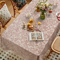 Nappe imprimée florale en lin et polyester doux de style naturel avec franges Couverture de table de fête de cuisine