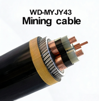 Câble minier industriel blindé WD-MYJY WD-MYJY43 en cuivre isolé XLPE, faible émission de fumée, sans halogène, pour l'alimentation des mines souterraines