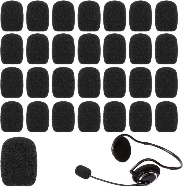 Lantronlife Headset Mic Covers Foam, Noise Reduction Mic Sponge Mini Cover Wind Protection Cover