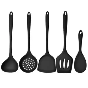 New Silicone Products Home and Kitchen Accessories 5Pcs Heat Resistant Food Silicone Kitchen Utensils Cheap Cooking Spatula Set