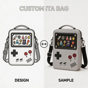 Bolso de hombro tipo bandolera personalizado estilo Ita Bag con ventana transparente para exhibir insignias de anime y lentes, diseño retro de cámara instantánea, para mujer - Product Image 3