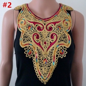 Venta al por mayor DIY nuevo diseño 3D collares de encaje para dama ropa parche bordado personalizado malla cuello parches para Vestido Mujer ropa de fiesta - Product Image 3