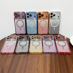 เคสโทรศัพท์ใสแบบแม่เหล็ก ดีไซน์เลนส์เพชรไล่ระดับวิบวับ  วัสดุ TPU สำหรับ iPhone 18 17 16 Plus 15 14 13 12 11 Pro Max - Product Image 1