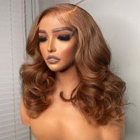 Perruque Cheveux Naturels Vietnamiens 16 Pouces Ondulés Chocolat Brun 13x4 Lace Front Wigs Cheveux Humains 30 #   Perruques colorées pour femmes en gros
