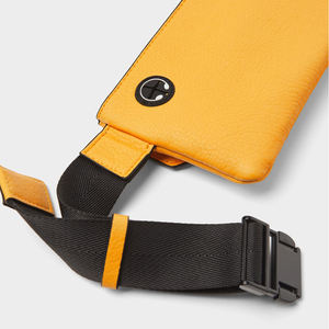 <span class=keywords><strong>Riñonera</strong></span> ajustada de piel sintética vegana con logotipo personalizado para hombre, bolso de cintura con cremallera, color amarillo - Product Image 4