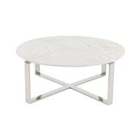Table basse moderne de luxe en métal doré et acier inoxydable avec plateau en marbre, emballée sur mesure pour salons et hôtels