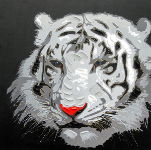 Pintura al óleo de <span class=keywords><strong>Tigre</strong></span> con textura 3D grande personalizada, estilo abstracto, pintada a mano sobre <span class=keywords><strong>lienzo</strong></span> para sala de estar, Arte de la pared, decoración, pinturas de animales - Product Image 1