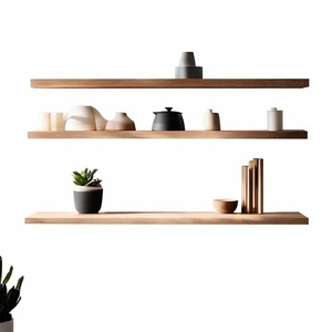 Wood Double Tier Floating <b>Wall</b> <b>Shelves</b> Modern Handmade Storage Rack Living Room <b>Wall</b> <b>Mounted</b> Display <b>Shelf</b> Durable Design - Product Image 2