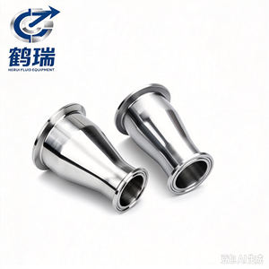 Raccordo Concentrico Sanitario in Acciaio Inox 304 con Finitura a Morsetto per Tubi a Flusso Centrale - Product Image 1