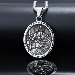 Hip Hop Punk Archange Michael Trendy 316 Acier Inoxydable Fine Bijoux De Mode 18k Pvd Plaqué Or Pendentif Collier pour Hommes 2025 - Product Image 5