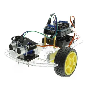 Kit de robô educativo 2wd, kit de carro rc programável, obstáculo de evitar