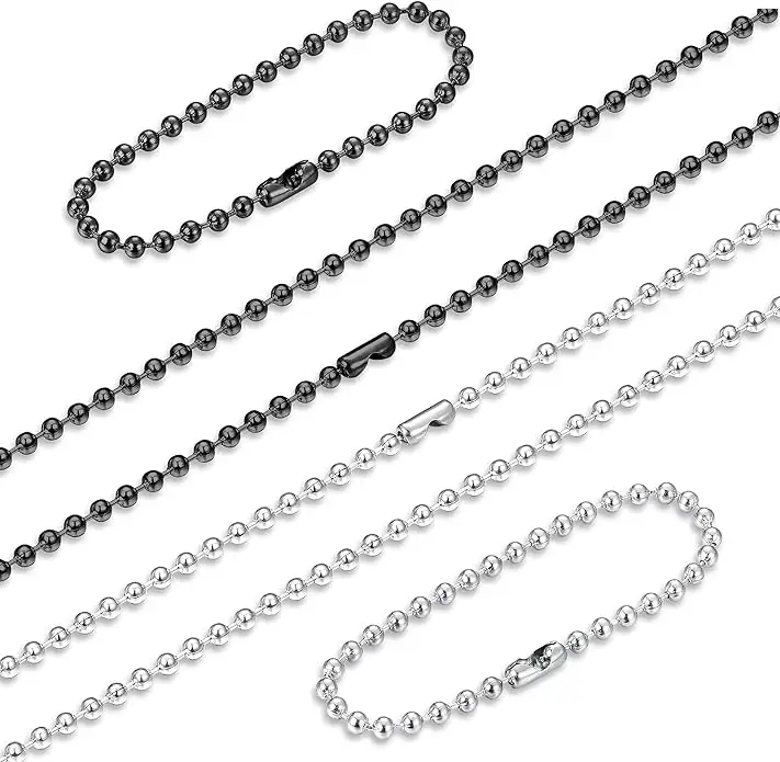 Оптовая продажа шариковая цепь из нержавеющей стали 1,2 мм/1,5 мм/2,0 мм/2,4 мм/3,0 мм/4,5 мм шариковая цепь ожерелье