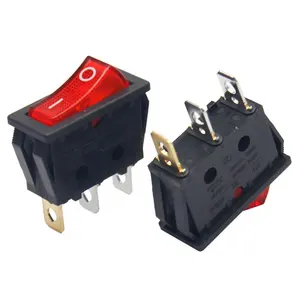 16A 32 × 14 mm 125 V 3-Pin-AC-Rocker-Schalter mit roter beleuchteter LED ON-OFF-Schalter für Boot