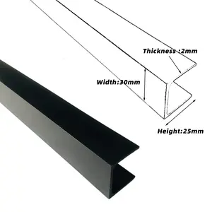 Perfil de plástico macio e duro, perfil de pvc coextrudado de fábrica, tira de cartão em forma de U de plástico 30x25x2mm, extrusão de plástico em canal U