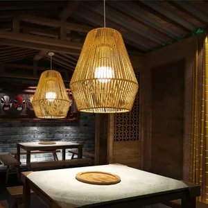 Luminaires Naturel Asia Hotel家の装飾ペンダントランプ竹シャンデリアモダン