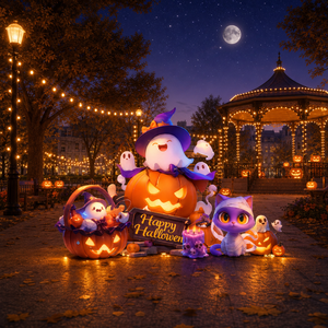 Lanterne a Forma di <span class=keywords><strong>Zucca</strong></span> da Appendere, Impermeabili e Riutilizzabili, Decorazioni per <span class=keywords><strong>Halloween</strong></span> da Esterno/Interno per Viali Comunali, Parchi e Ponti - Product Image 3