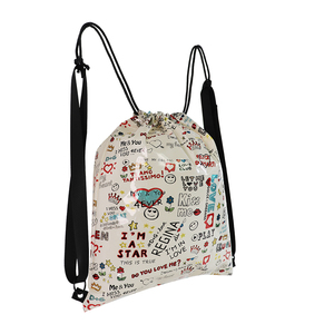 Lightweight Waterproof <b>Drawstring</b> Gym Sack <b>Backpack</b> Custom Logo Polyester Thread Promotional Sports Large Capacity Unisex Travel - Product Image 3