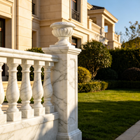 Colonnes en marbre beige naturel du Henan, fabriquées à la main, sur mesure, de luxe, balustres, piliers d'escalier