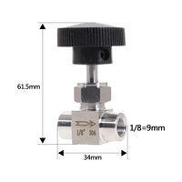 Vanne à aiguille en acier inoxydable S304 pour eau, gaz, huile, diamètre extérieur 1/8'', 1/4'', 1/2'', filetage interne