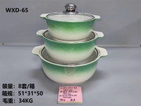 Ensemble de marmites à soupe en céramique plaquée colorée de luxe avec couvercle en verre et double anse gravée
