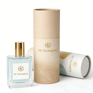 Premium Custom Luxury Perfume Paper Tube Packaging Cylinder <b>Box</b> with Gold Foil Logo for Fragrance <b>Bottle</b> Custom Logo Factory - Product Image 2