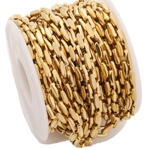 Cadena de Bambú de Acero Inoxidable, Forma Rectangular, Chapada en Oro y Plata, para Fabricación de Collares, Accesorios de Joyería DIY H1584 - Product Image 5