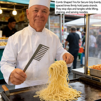Nouvelle fourchette à pâtes, fourchette en acier inoxydable 304 en forme de peigne, outil de service robuste pour spaghetti, ustensile de cuisson traditionnel italien pour nouilles
