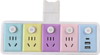 Multiprise universelle multifonction LONGNEW avec protection contre les surtensions, 4 prises, 3 ports USB, cordon d'extension de 2 m