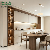 Buffet moderne en bois avec portes coulissantes et étagères réglables, meuble de rangement pour cuisine et salle à manger, table console pour bar à café